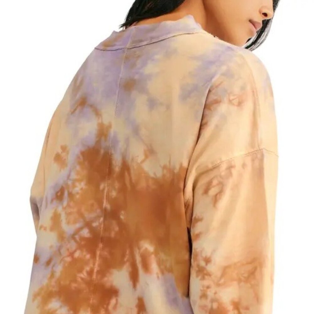 Free People We The Free Tie Dye Long Sleeve Top Size L Oversized Boho